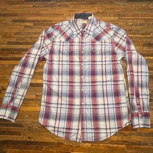 STETSON l  Blue Plaid Western Shirt l Size Large